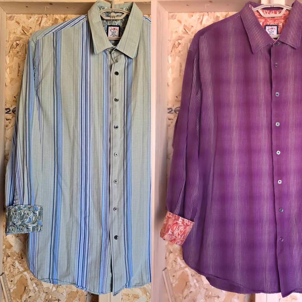 Men's Striped Shirt - Blue and Green